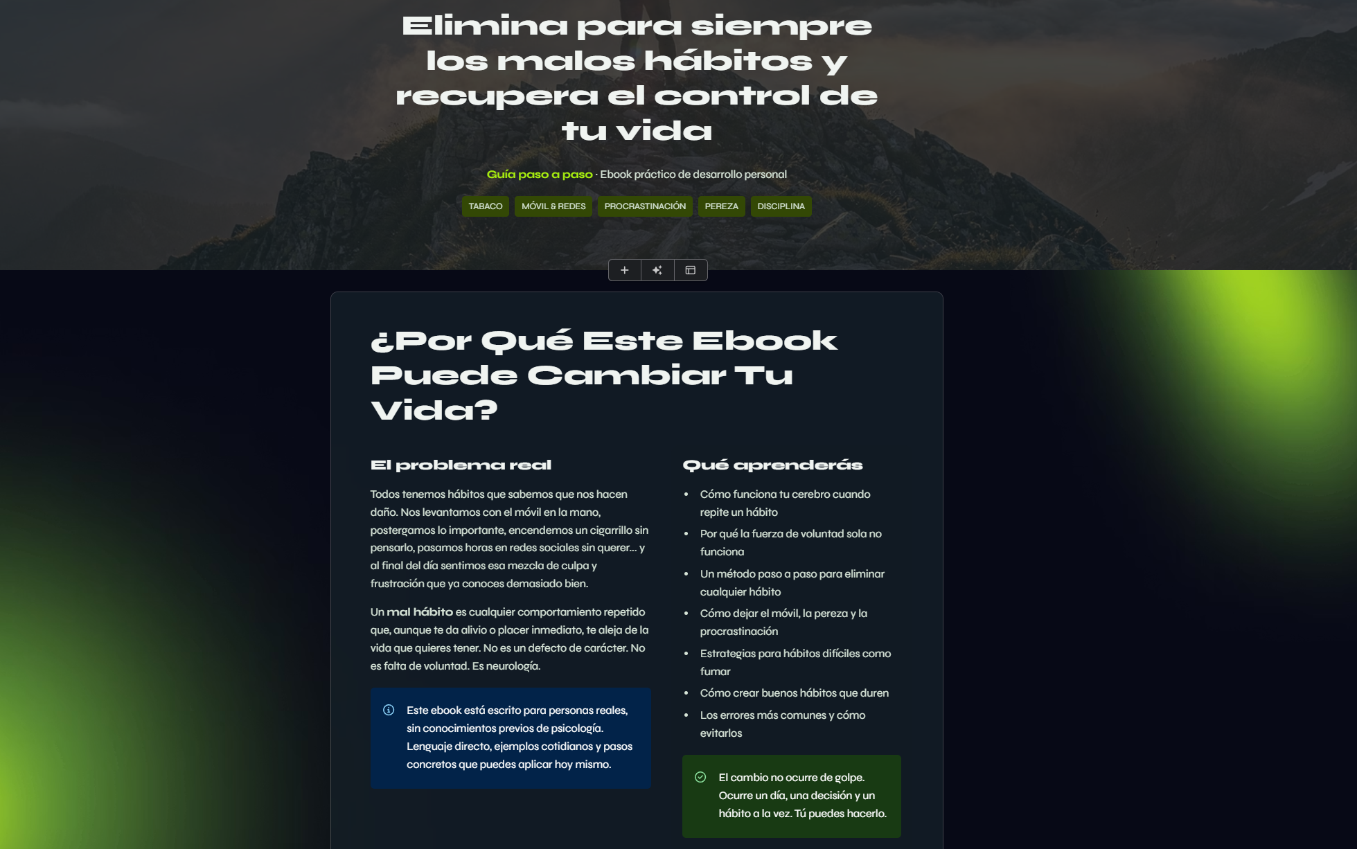 ELIMINA LOS MALOS HÁBITOS