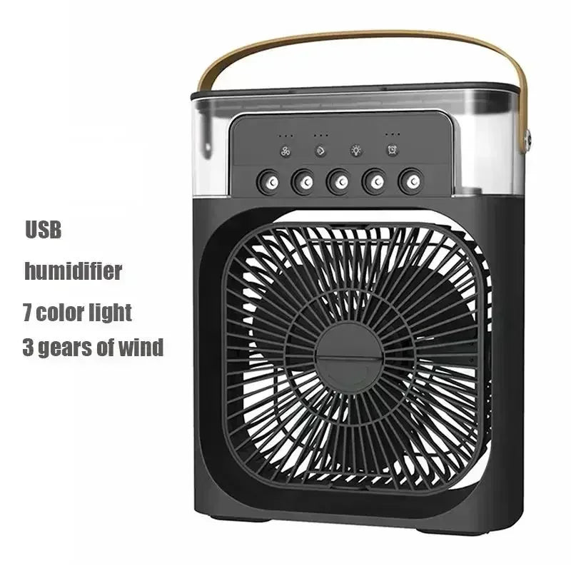 Ventilador nuevo 3 en 1, aire acondicionado, refrigerador de aire pequeño para el hogar, luz LED nocturna, humidificador portátil, ventilador de ajuste de aire, ventilador para oficina y hogar