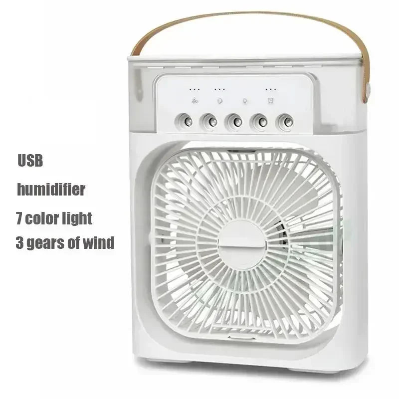Ventilador nuevo 3 en 1, aire acondicionado, refrigerador de aire pequeño para el hogar, luz LED nocturna, humidificador portátil, ventilador de ajuste de aire, ventilador para oficina y hogar